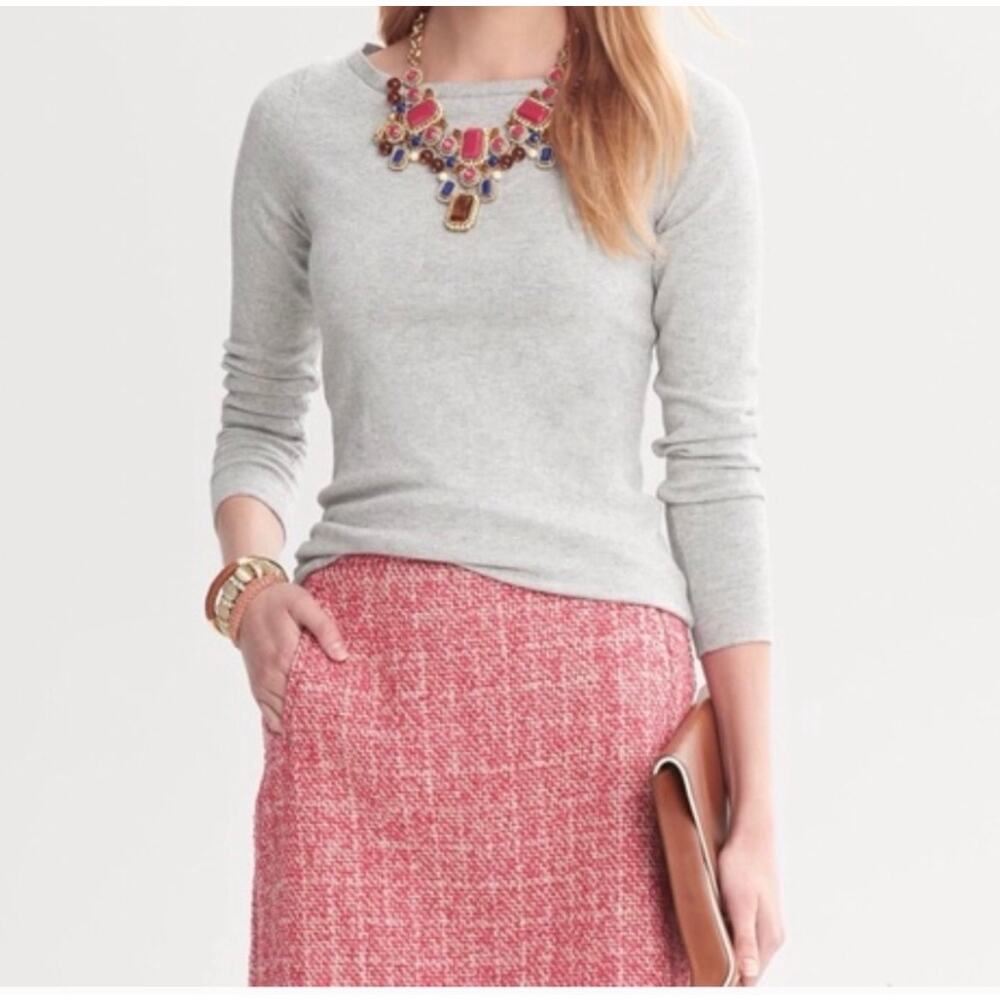 Banana Republic Pink Wool Blend Tweed Mini Skirt 2